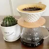 S Koffiefilterhouder voor 60 -hand druppel papier Dispenser Vframe Solid Wood Storage Stand Home Coffeeware 240416