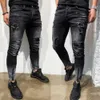 Herren Jeans 2022 Fashion Mens Street Matching Heiße enge, elastische Denimhose Distressed zerrissene Freyed Slim Fit Hosen Q240427