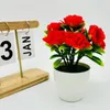 Dekorative Blumen Desktop Blumendekoration elegante künstliche Pfingstrose Bonsai für Home Office Decor Innen im Freien Kunstblumen Arrangement