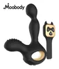 Fjärrkontrollvibrator vibrerande prostatasmassage stimulater uppvärmning automatisk roterande dildo sexleksaker för män par bögar SH1905683427