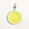 Portachiavi in pvc simulazione della frutta catena chiave fette di limone modelli alimentari divertenti shoot creain catene per auto digi