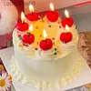 Velas Cerez de cumpleaños pastel de velas Decoración amor Little Cherry Cake Decoración creativa de dibujos animados D240429
