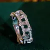 Custom Jewelry 18k Gold White Exquisite Design Hot Selling Cuban Ring with South African Natural Diamond