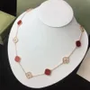 Роскошная модная винтаж 4/четыре листового клевер Колье элегантное десять классического браслетного ожерелья женского ювелирного ожерелья женского ювелира