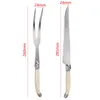 Dinnerware Sets Stainless Steel Carving Knife Fork Set BBQ Slicing Grill Vegetable Tools Salad Serving Turkey Steak Roast