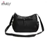 Avondtassen Hisual Fashion Ladies Casual Hobos Women Messenger Crossbody Zacht gewassen PU Lederen schoudertas Tassel vrouwelijke handtas Q4