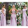 Robes 2021 Bridesmaid Purple Light Overskirt Sirène Sans manche en dentelle sans manche