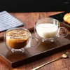 Weingläser 5.3 oz Doppelwandglas Cappuccino Tassen klare isolierte Kaffeetasse mit Griff für Espresso -Latte -Tee -Set von 2