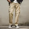 Pantalon masculin Madden American Vintage Khaki Mountain lavé Mid Taies Ligne droite Casual Casual Trendy