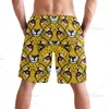 Short masculin Cheetah Head mode cool style de plage de nage de plage polyester décontracté rapide avec poches latérales