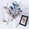 Fleurs décoratives 1pc Eucalyptus artificiel Feuilles de fausse plante colorée Branche longue pour la maison de mariage Ornement Bureau de bureau