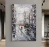 Abstract Rainy City Oil Painting on Canvas moderne Cityscape acrylic War Art Minimalist salon Wall Art Home Decor 240415