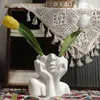 Planters Pots Nordic style flower vase womens body half face pot ceramic art craft bedroom living room tabletop decoration Q240429