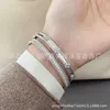 Van Cl AP Classic CNC Kaleidoscope Bracelet Fomens 18K Rose Gold large Édition étroite Clover Lucky V Net Red Same Same Buckle J9W7