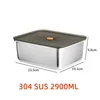 Bento-dozen 250 ml-2900 ml 304 roestvrijstalen lunchbox voedsel Bento Container met deksel vers bijhoudende huishoudelijke lekbestendige opslag Q240427