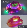 Feestmutsen Led Colorf Cowboy Neon Sparkly Space Light Up Cowgirl Hat Holograph Rave Fluorescent Costume Drop Delivery Home Garden Fe Dhaqa