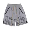 Designer mens shorts rhude shorts summer fashion beach pants men high quality street wear red blue black purple pants mens short US Size