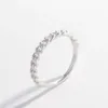 Simple 925 Sterling Silver Gold Plated Without Cz Diamond Cuban Chain Rings for Women Hip Hop Jewelry