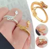 Anneaux de mariage Dragons réglables queue Qiankun Lucky Ring Gifts Newyear apportez une bonne chance