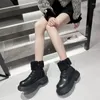 Boots Thick Sole Fashion Women Winter Plush Ankle Women's Fur Warm Short 4cm Heel Black Beige Retro Botines Para Mujeres