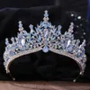 Tiaras Elegant Baroque 10 Color Rose Red Purple Blue Green Crystal Tiara For Women Wedding Girls Party Crown Hair Accessories