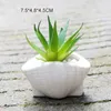 Planteurs Pots 6 pièces / set mini blanc petit pot de fleur forme de coque en céramique supporte de plante juteuse cactus de jardin de fée pour usage domestique Q240429