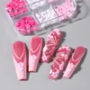 1 caixa kawaii mini arco 3d decorações de arte de unhas fofas brancas pregos charmms designs Diy rosa