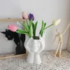 Planteurs Pots Nordic Style Vase Vase Womens Corps Half Face Pot Ceramic Art Craft Chadow Salon Decoration Tabletop Q240429