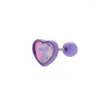 Boucles d'oreilles Stud 5pcs / lot 20g en acier inoxydable Piercing vis plastics couleurs amour coeur pour les filles