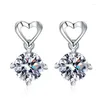 Boucles d'oreilles E101 Lefei Couleur de mode D Diamond-Set Classic Moisanite 1 Ct Heart Charm Femmes 925 Sterling Silver Party Jewelry Gift