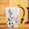 Tasses 240 ml de musique créative guitare en céramique et style violon mignon tasse d'isolation de lait de thé à thé