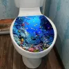 Set 1PC PVC Seaworld Toilet Lid Decorative Wall Stickers Selfadhesive Bathroom Removable Living Decorative Accessories