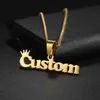 Pendant Necklaces Sifisri Personalized Customized Name Necklace Mens Stainless Steel Cuban Chain Pendant Unisex Birthday Jewelry GiftWX