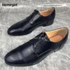 Повседневная обувь мужская черная оксфордская квадратная квадратная шнурка