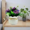 Decorative Flowers Artificial Floral Decor Elegant Potted Plants For Home Office 5 Flower Head Table Centerpiece Indoor