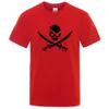 T-shirts voor heren piratenschedel grappige print t-shirts mannen vrouwen losse tshirs ademende zomer t-shirts 100% katoen oversized casual t kleding y240429