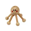 Sale Mini Six Legs Smilesing Face Wooden Massager Portable Anti Cellulite Scalp Roller