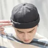 Beanie/Skull Caps Fashion Vintage Beanie Hats Men Women Spring Autumn Landlord Hat Streetwear Hip Hop Brimless Hat Cotton Docker Cap Wholesale d240429