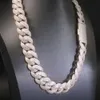 Groot formaat hiphop sieraden 22 mm vaste zilveren Cubaanse kettingset VVS Moissanite Diamond Cuabn Link Chain met GRA-certificaat