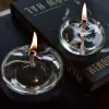 Houders transparant glas kandelaar olielamp kandelaars kandelaars met wick -eettafel kaarsen rustieke kersthuis decoratie