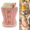 Vestuário para cães roupas de estimação roupas de gato de gato suéter de botão de outono e pupp de inverno rack