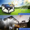 Dekoracje 100 LED Solar Wall Light Outdoor Solar Lampa Wodoodporna Motor Słoneczny Słoneczny światło słoneczne Światło uliczne do dekoracji ogrodu