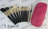 ePacket New Makeup Blusher 12 Pieces Brush With leather Pouch8887343837
