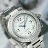 Cadrans unisexes montres de travail automatiques Carter Watch Womens Pasha 35 Diamètre Diamond Ensemble Machinerie W31015M7
