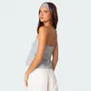 Women's Tanks Tube Top Summer In Fashion Woman Blouse 2024 Gray Crop Loose Casual Off Shoulder Sleeveless Backless Tank Tops With Ties