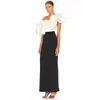 Elegante kurze schwarze Krepp Abendkleider mit Rüschenscheide eine Schulter -Knöchellänge Reißverschluss Rückenabschlussabschlusskleider für Frauen