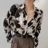 Blouses feminina camisas de vaca impressão de vaca camisetas mulheres longas blusas de moda coreana de moda coreana Camisa de chiffon strtwear tops primavera 13486 y240426