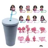 Drinking Straws Cartoon Fashion Girl Sts Cap Pvc Drink Accessories Toppers Er Dust Plug Party Decoration Protection Drop Delivery Ho Dhjxd