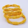 Pulseira 4pcs 24k Bulches etíopes Dubai Trendy for Women Arab African Gold Color Bracelet Jóias do Oriente Médio Presentes de casamento