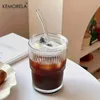 12st 450 ml randglaskopp transparenta glas med lock och halmkaffe mugg te juice mjölkvatten dricker 240422